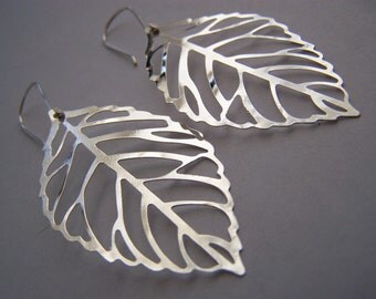 FREE SHIPPING WAI - Leaf Skeleton Earrings (free shipping with another item) A nature inspired gift with other colors available also