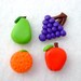 Polymer Clay Fruit Refrigerator Magnets, Set of 4