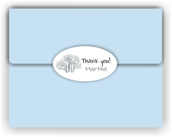 Plant and Flowers Theme - 42 2.5x1.375inch Oval Stickers - Choose your design - Thank You - Birthday - Baby Shower - Personalized Il_570xn