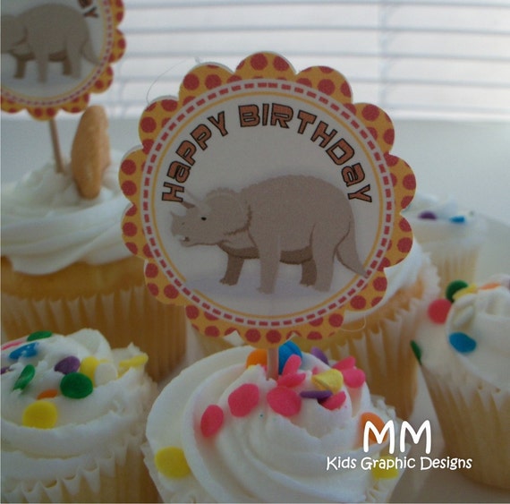Dinosaurs Theme - Cupcake Toppers - Personalized - Birthday - Baby Shower - Choose the design Il_570xn