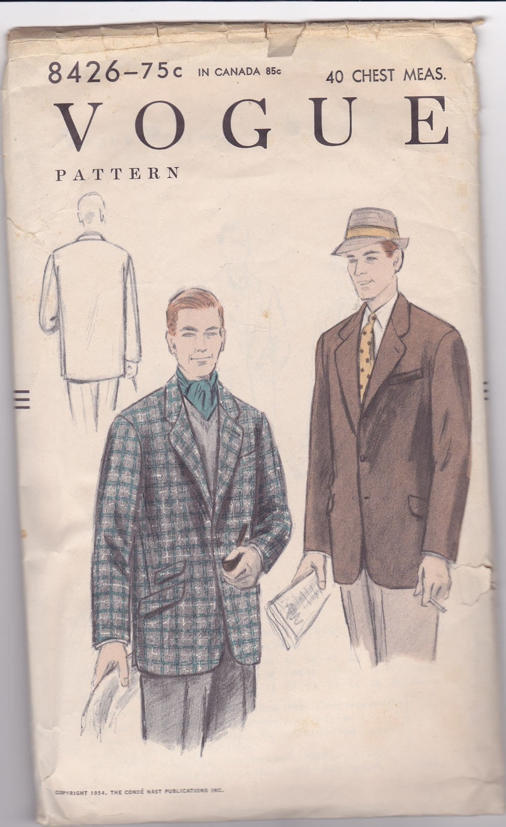 Vintage Vogue Sewing Pattern 8429 Men's Jacket 40 chest