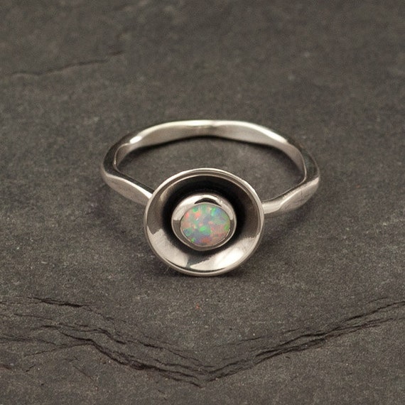 Items similar to Opal Ring- Silver Opal Ring- Sterling Silver Gemstone ...