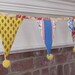French Country Party Pennant with seven flags and yellow pompoms