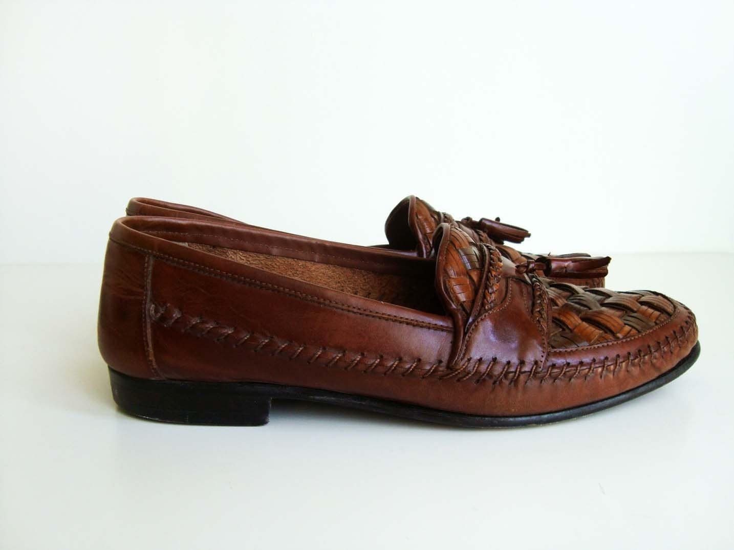 Giorgio Brutini Le Glove Woven Leather Loafers with Tassels