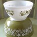 Spring Blossom Green and White Nesting Mixing Bowls by Pyrex - Set of Two