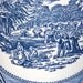 Two Dessert Salad Plates with Decorative Blue Toile Transferware - Unmarked - Home decor