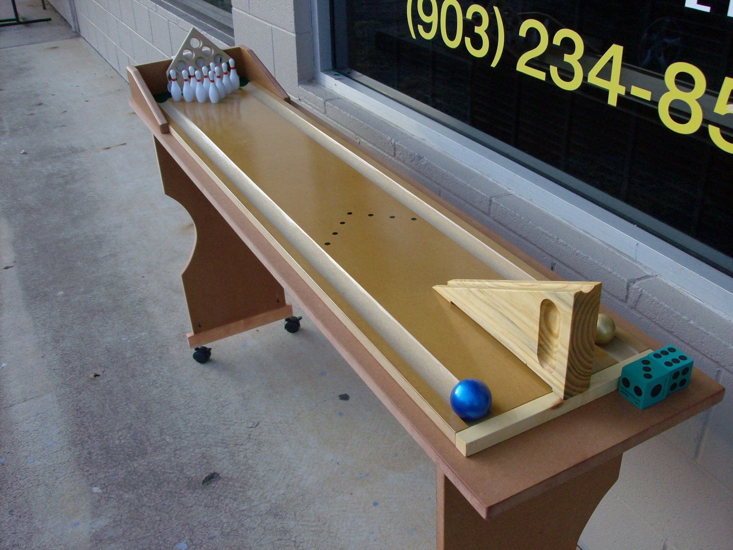 Cue Bowling Championship Table Top Bowling Game With Ball