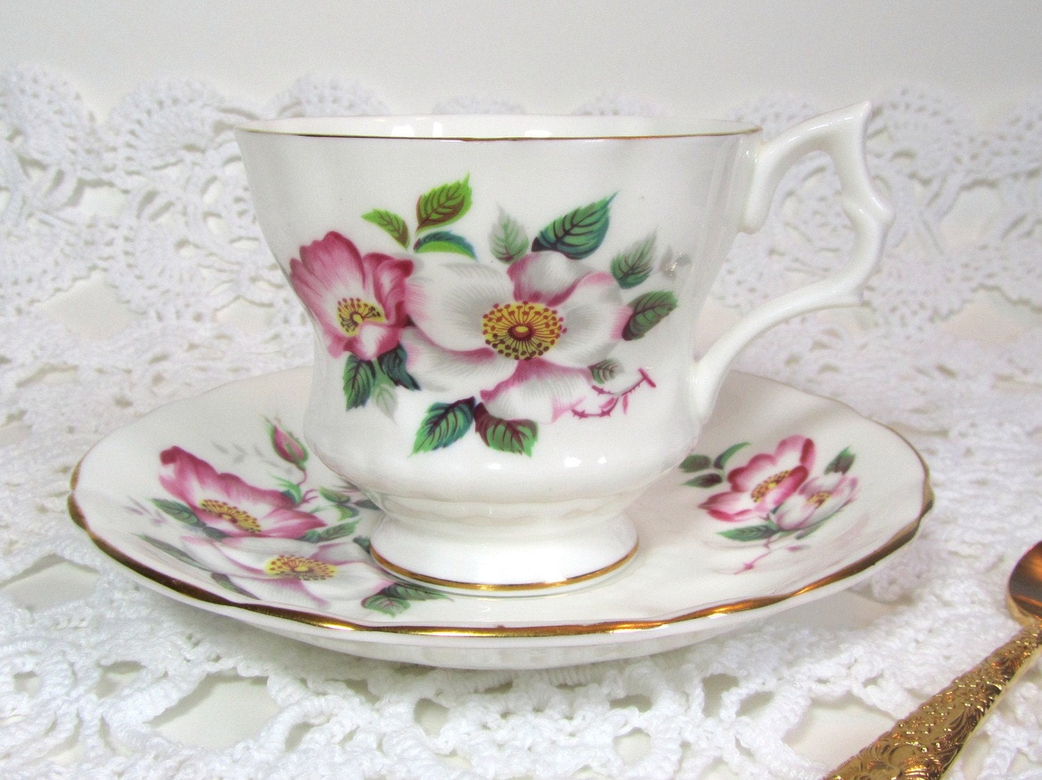 Royal Windsor Fine Bone China Cup and Saucer Alberta Wild Rose