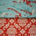 Joel Dewberry Sparrow Damask Set in Aqua Saffron - Fat Quarter of Each (half yard total)