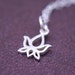 Tiny Lotus Flower Necklace Sterling Silver
