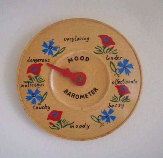 Vintage Wooden Mood Barometer