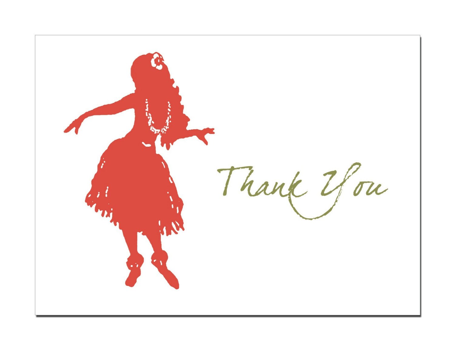 Aloha Hawaiian Hula Thank You Cards Set Of