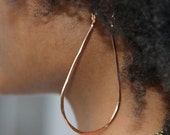 Copper Earrings 3 inch long Hoops - Light Flirty