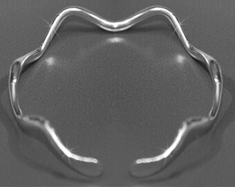 10 Gauge ZIG ZAG Sterling Silver Bangle Bracelet Fits up to 7 inch wrist