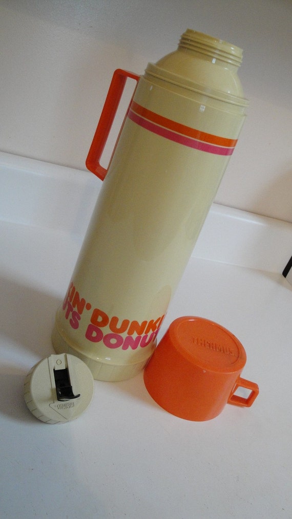 Vintage Dunkin Donuts Thermos King Seely Tall Pink by CraftySara