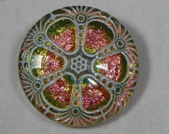 Wheel Czech Glass Button