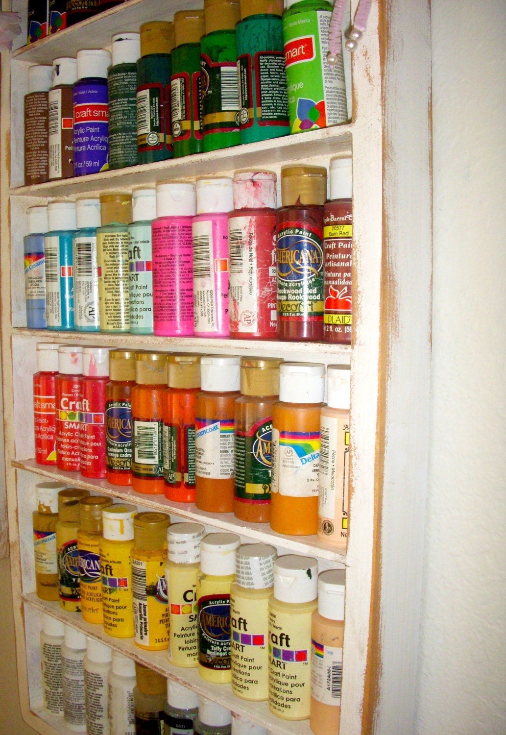 Wood Shelf Craft Art Supply Storage Sewing Room