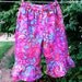 Summer SALE Pink Batik Bohemian Pants Ruffle One Size Medium to Large Capri