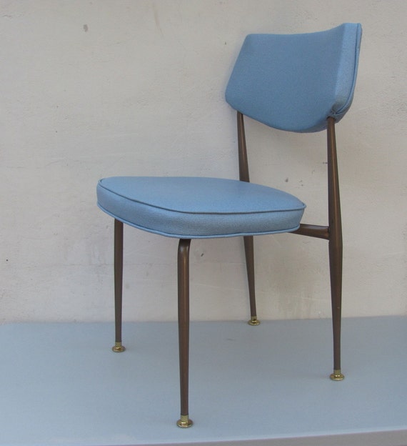 Vintage Mid Century / Kitchen Table Chair / Blue