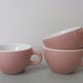 Vintage Mid Century / Diner Coffee Cups / Pink / Set of Five