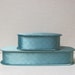 Vintage Mid Century / Quilted Blue Satin / Handkerchief Box / Glove Box