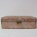 Vintage Mid Century Jewelry Box / Farrington / Peach Brocade / Seafoam Green