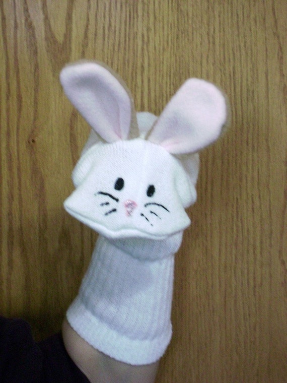 Rabbit Bunny Sock Puppet by puppetsbymargie on Etsy