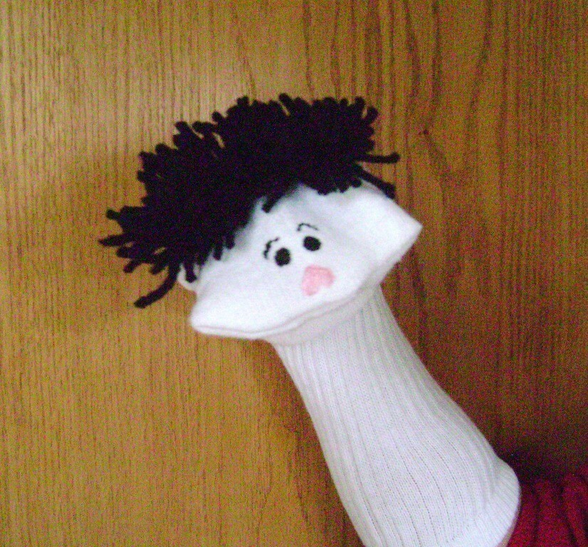 Black Haired Boy Sock Puppet from Puppets by by puppetsbymargie