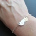 Personalized Initial STERLING Silver Bracelet, Two Hearts, Heart Bracelet, Anniversary Gifts, Engagement Gifts, Bridal Shower Gifts