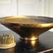 Vintage copper flower bowl 1950s with frog flower holder