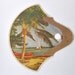 Vintage cardboard fan 1940s with sailboat palm tree from New Ulm
