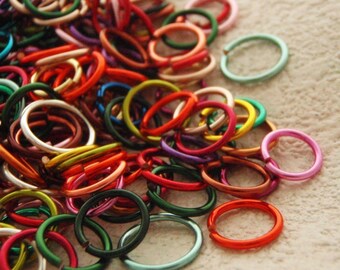100 Colorful Stitch Marker Sampler- 18 gauge 6-9mm ID - Medium Hoops - You pick Open or Closed - 100% Guarantee!