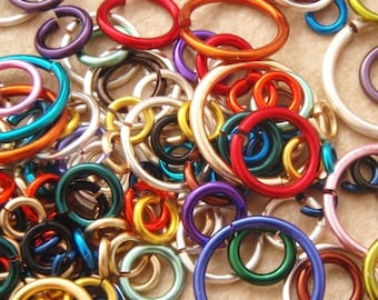100 Colorful Handmade Jump Ring Sample Package