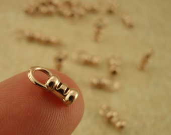 10 Bronze Cord Crimp Ends - Made in the USA You Pick Size 1mm, 1.5mm, 2mm, 2.5mm, 3mm