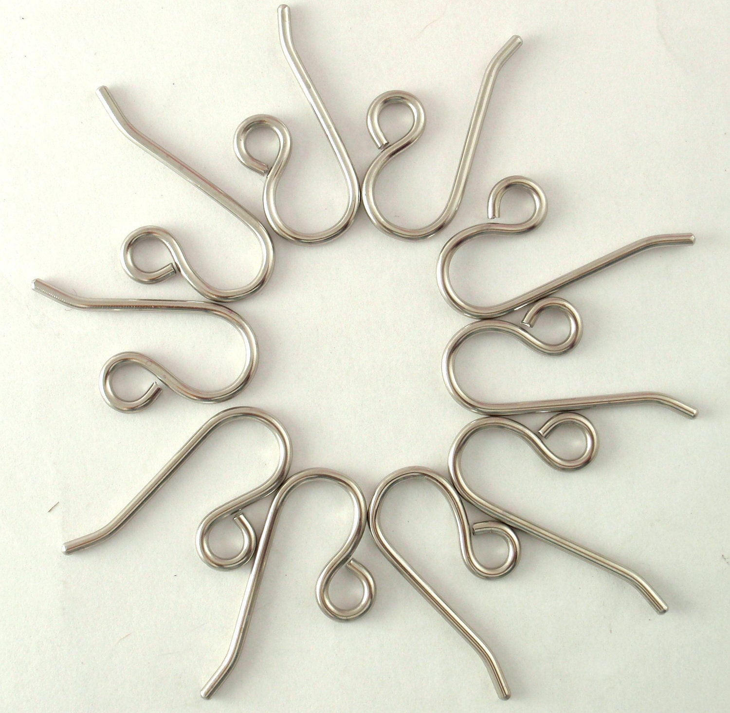 1 pair 14 gauge Ear Wires Handmade Stainless Steel in Your