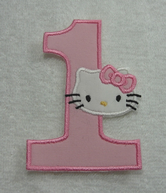 Hello Kitty Number 1 Fabric Embroidered Iron by TheAppliquePatch