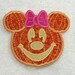Minnie Mouse Pumpkin Fabric Embroidered Iron On Applique Patch Ready to Ship