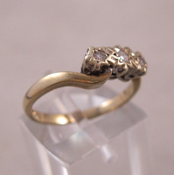 1930s Engagement Diamond Ring 9K English by BrightEyesTreasures