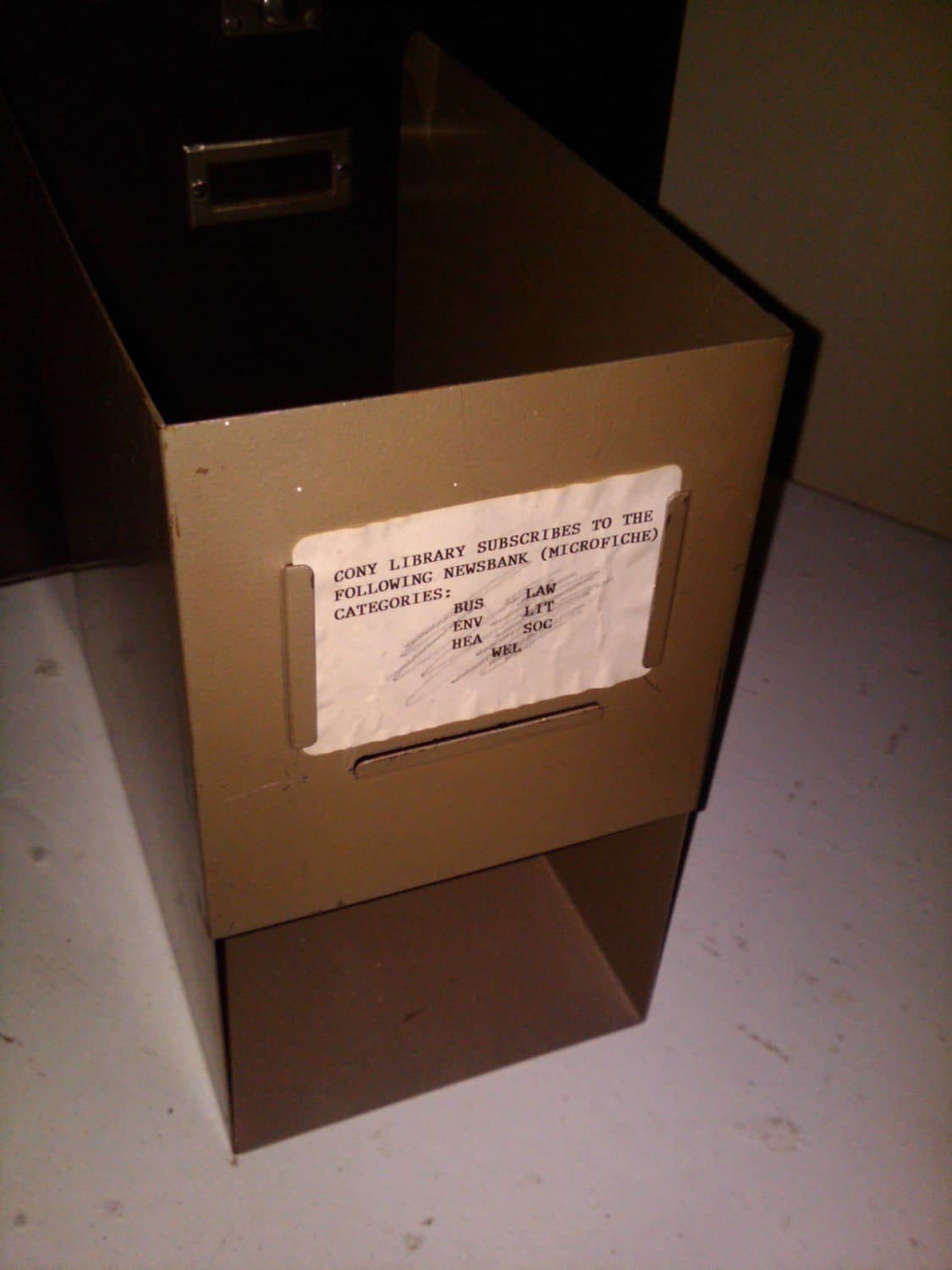 SALE. Industrial Office Ex LIBRIS Library Salvage Vintage Tan Metal