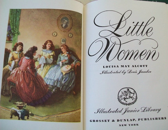 Vintage 1947 Little Women Book Hardbound Book Jacket Louisa   Il 570xN.332963733 