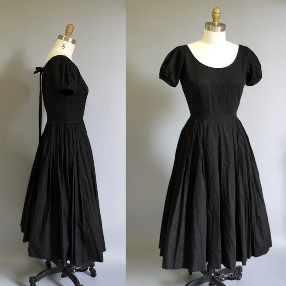 1950's vintage dress. Gothic Ballerina Dress.
