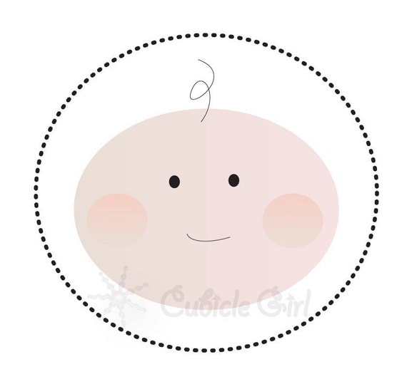 Items similar to Baby face round clip art (300dpi) on Etsy