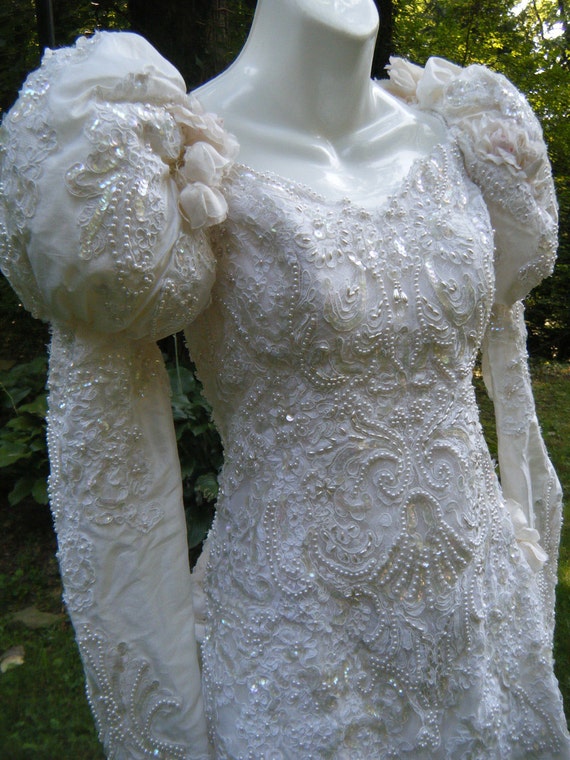 SALE Vintage 1980s couture Eve of Milady victorian revival