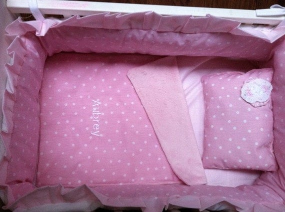 American girl bitty baby crib bedding set ... by LuLuCakesDesign