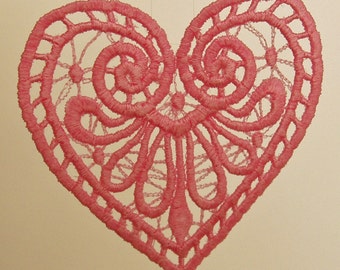 VALENTINE Lace Heart Embroidered No. 1
