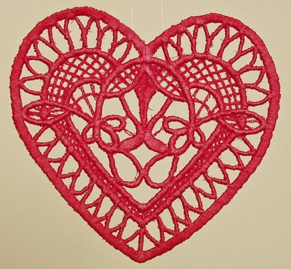 VALENTINE Lace Heart Embroidered No. 4