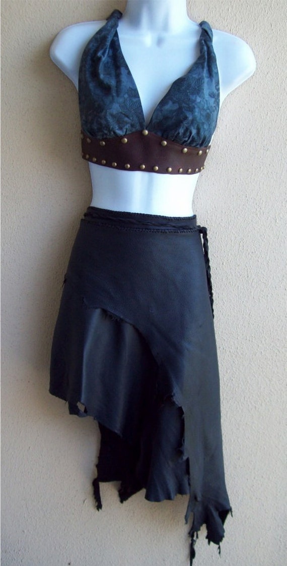 Dark as Night Leather Skirt