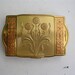 Vintage Gold Flower Compact with Fleur de Lis 1950s