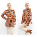 70s Romper - Patchwork Romper - 1970s Romper - Floral Print Playsuit - Retro Jumpsuit S M ( 4 6 8 )