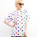 80s Shirt - Polka Dot Blouse - Spring Fashion - 1980s T-Shirt - Colorful Top - Vintage Tee - Summer Fashion - NWT - S M